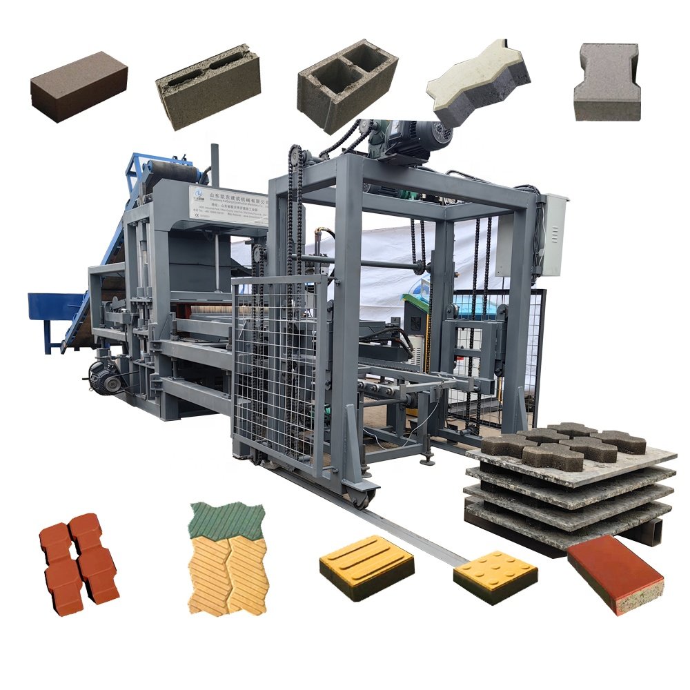 2024 Automatic Cement Brick Making Machinery Small Investment Business Idea PLC Jaw Crusher Foldable Belt Manufacturing Plant