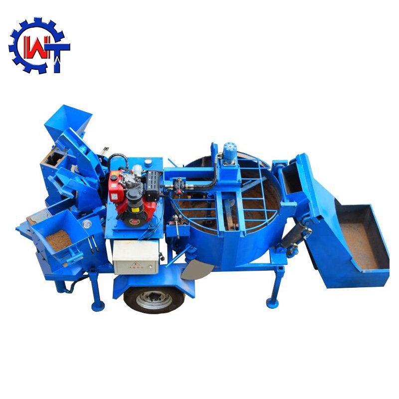 Diesel engine M7MI double press earth interlocking mobile brick making machine