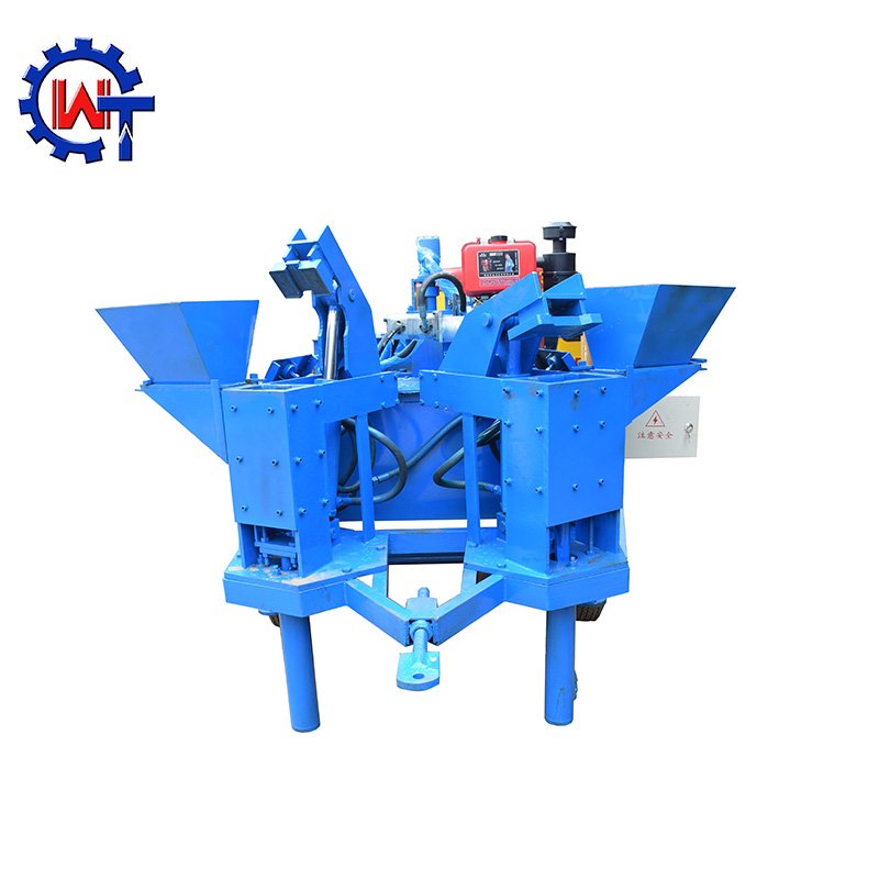 Diesel engine M7MI double press earth interlocking mobile brick making machine