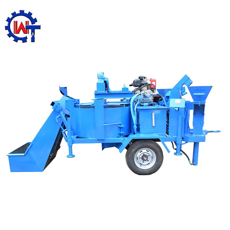 Diesel engine M7MI double press earth interlocking mobile brick making machine