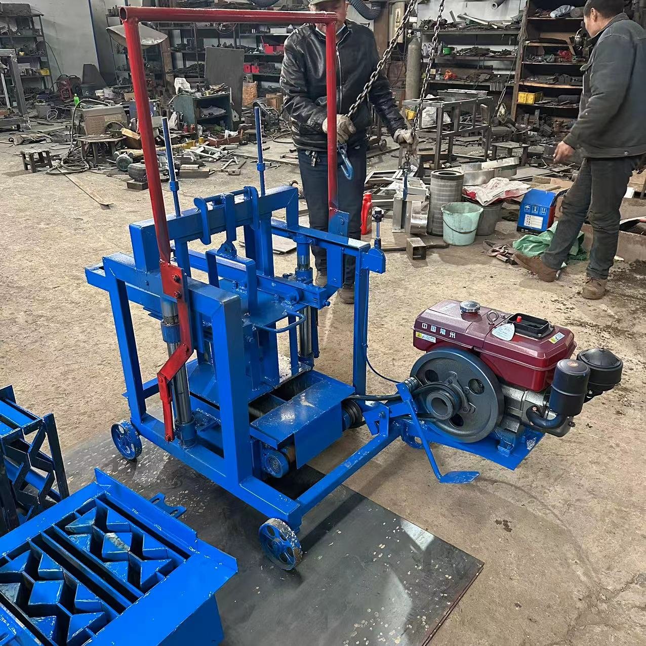 diesel engine block and mobile fly ash bricks making machine block machine automatic brick making mini brick making machine