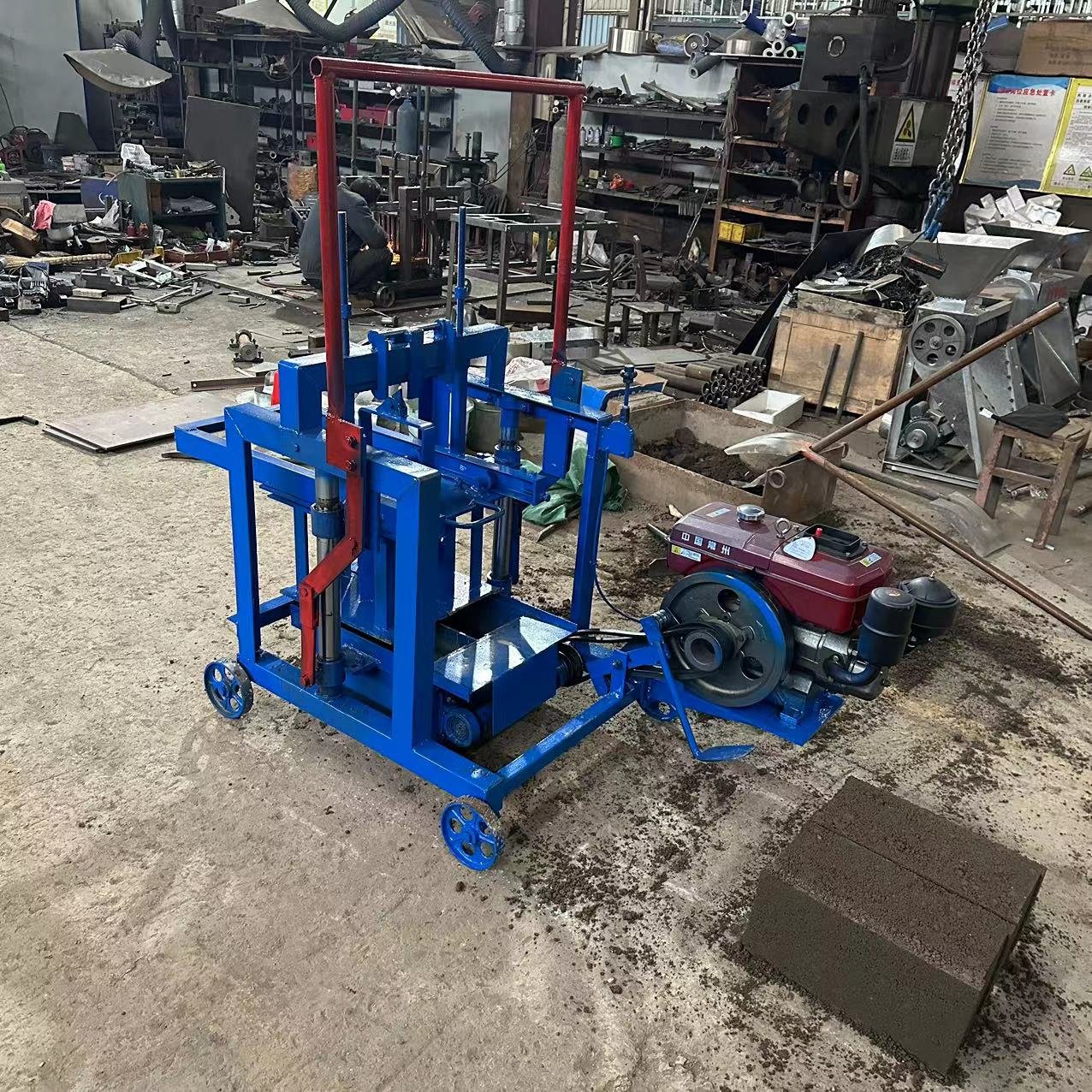diesel engine block and mobile fly ash bricks making machine block machine automatic brick making mini brick making machine