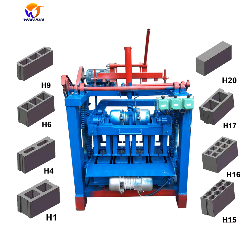 High Efficiency Semi-Automatic Chain Lifting Brick Making Machine 4-35A Vibrating Molding for Concrete and Cement Model QT4