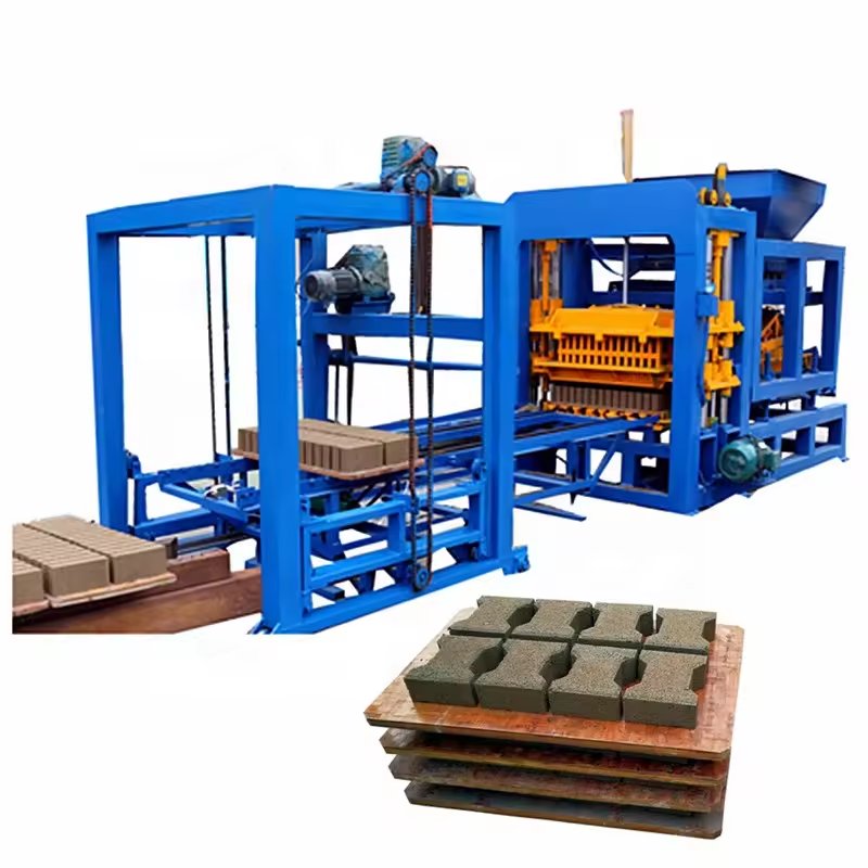 QT4-15 fully automatic cement block bricks making machine cement brick machine in Ghana
