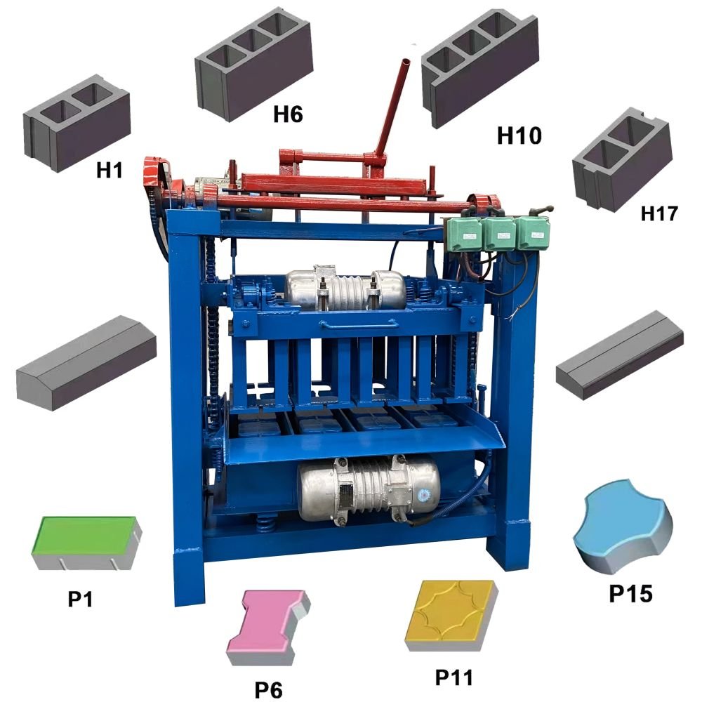 Automatic Electric Concrete Brick Making Machine Diesel Engine Block Cement Hollow Model QT4 New Condition in Cameroon Africa
