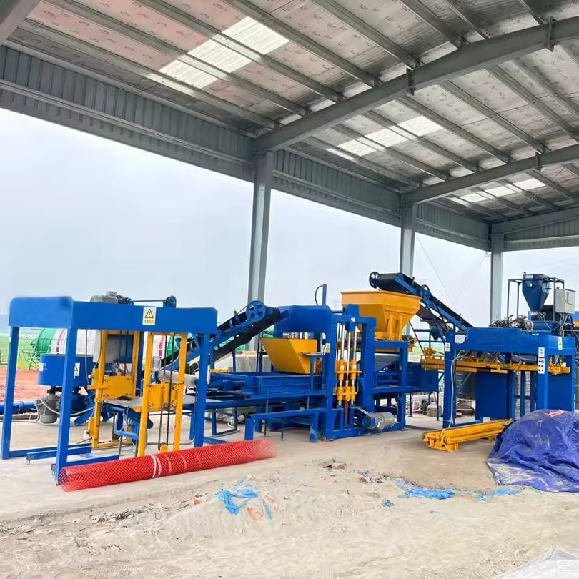 QT4-15 fully automatic cement block bricks making machine hollow block machine cement brick machine in Ghana