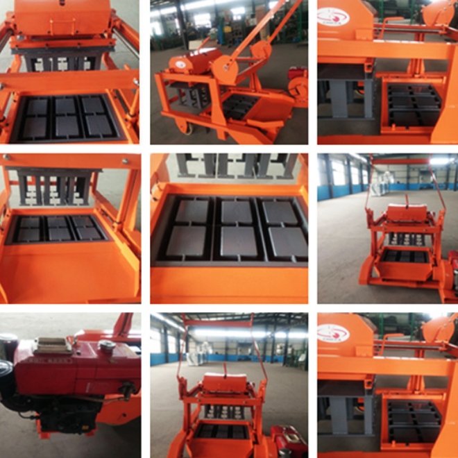 Walking Type concrete hollow brick machine Diesel Engine powered cement brick making machine