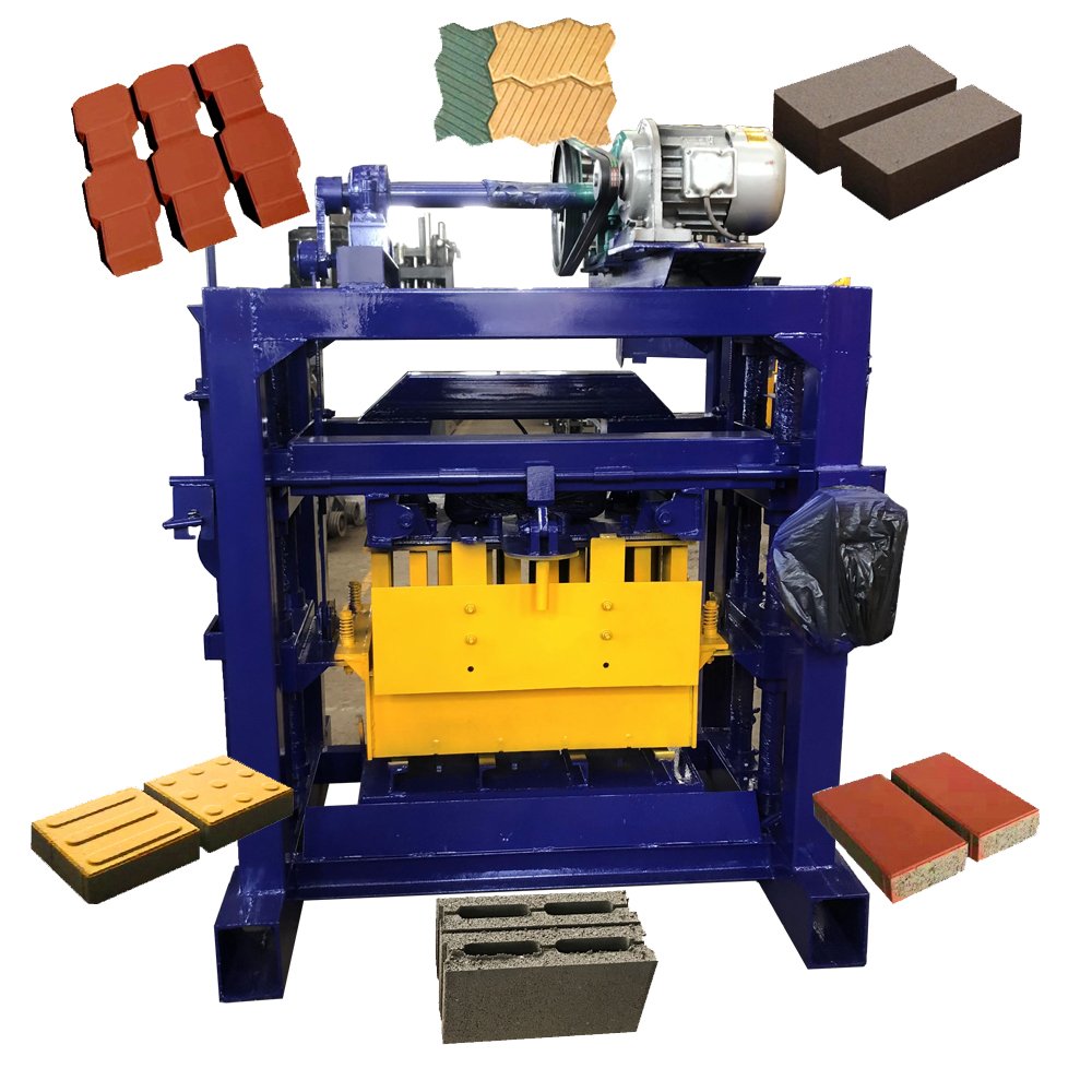 QT4-40 manual concrete block brick machine making Manual Hollow Interlocking brick making machine
