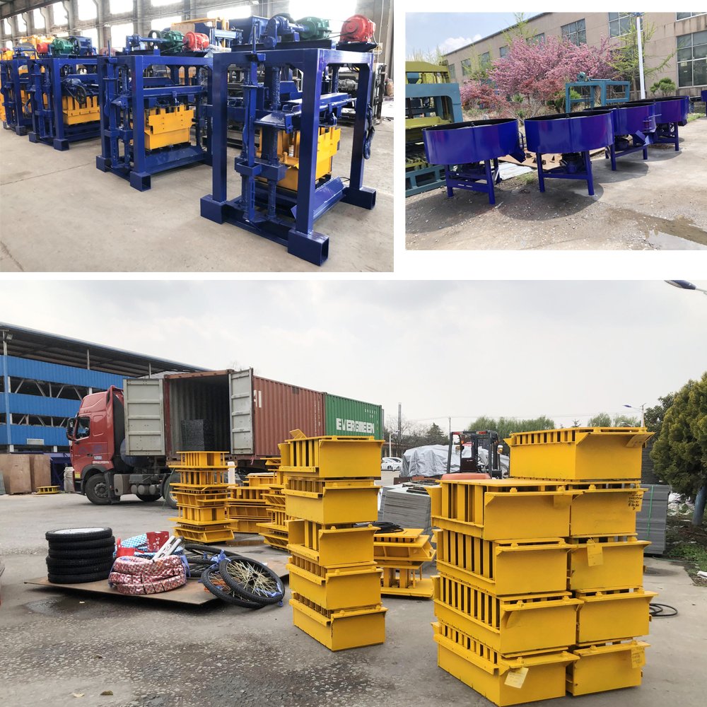 QT4-40 manual concrete block brick machine making Manual Hollow Interlocking brick making machine