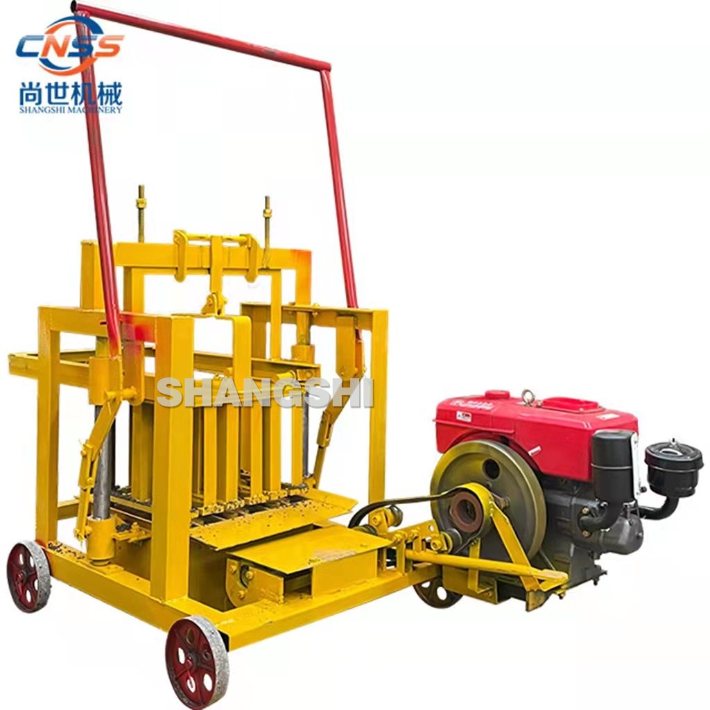 Diesel Brick Making Machine Semi-Automatic Movable Simple Structure Concrete Cement Clay Block mold Bearing Core