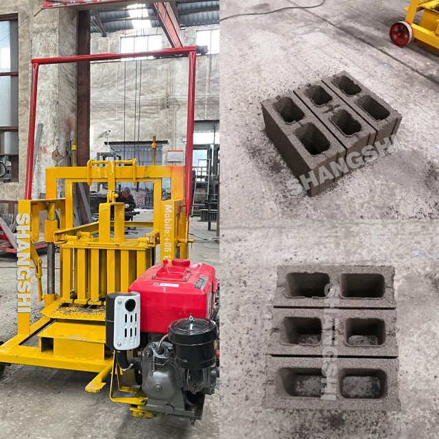 Diesel Brick Making Machine Semi-Automatic Movable Simple Structure Concrete Cement Clay Block mold Bearing Core