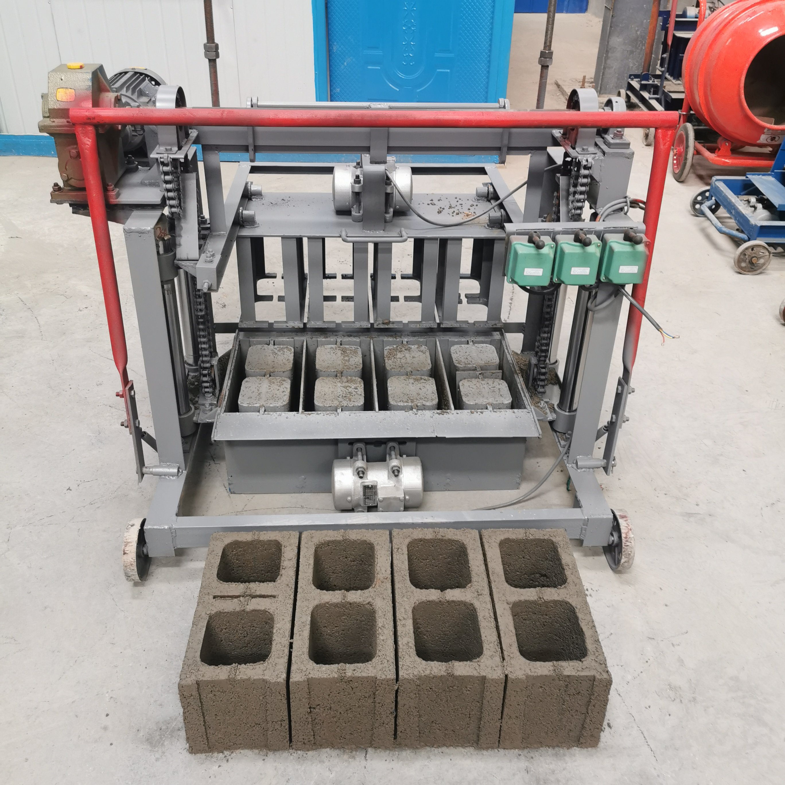 KM4-35 Compressed Concrete Hollow Solid Cement Block brick Making Machine brick Making Machine Three-hole roof blocks