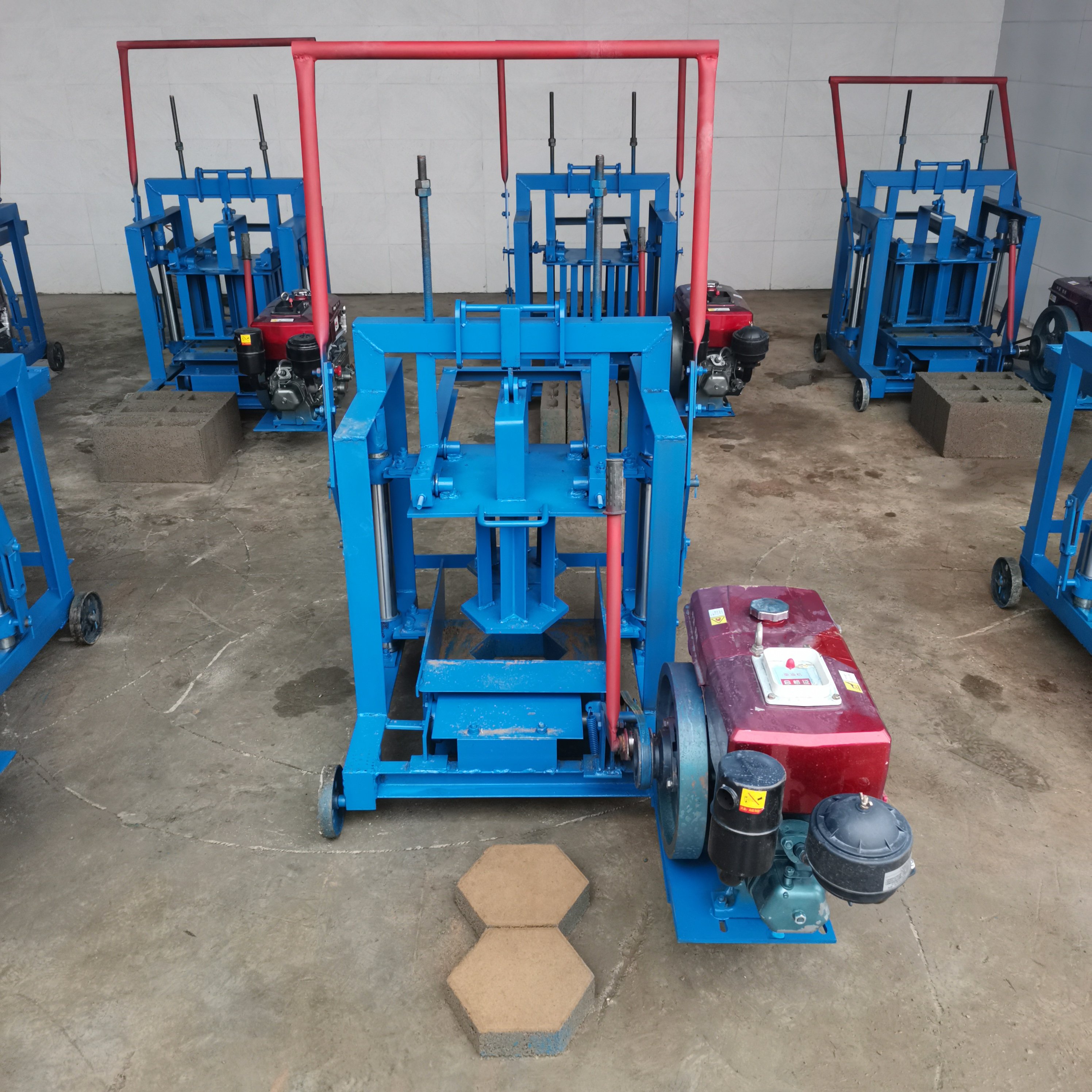 Best Selling Nigeria KM2-45 Mobile Diesel Powered Concrete Block Machine Producing Spanish Paving Block Bricks Pakistan Products