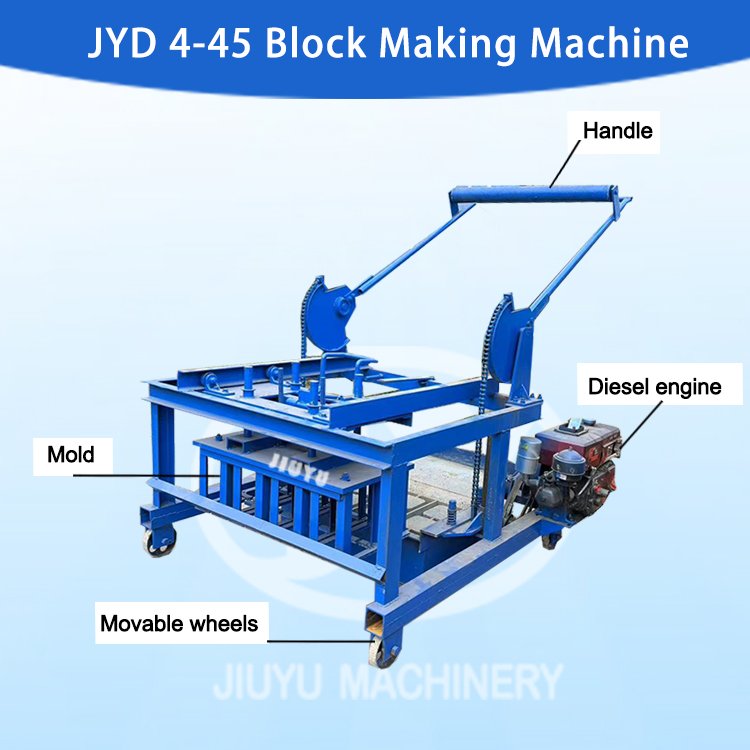 JIUYU Diesel engine Movable customized low price concrete block brick making machine