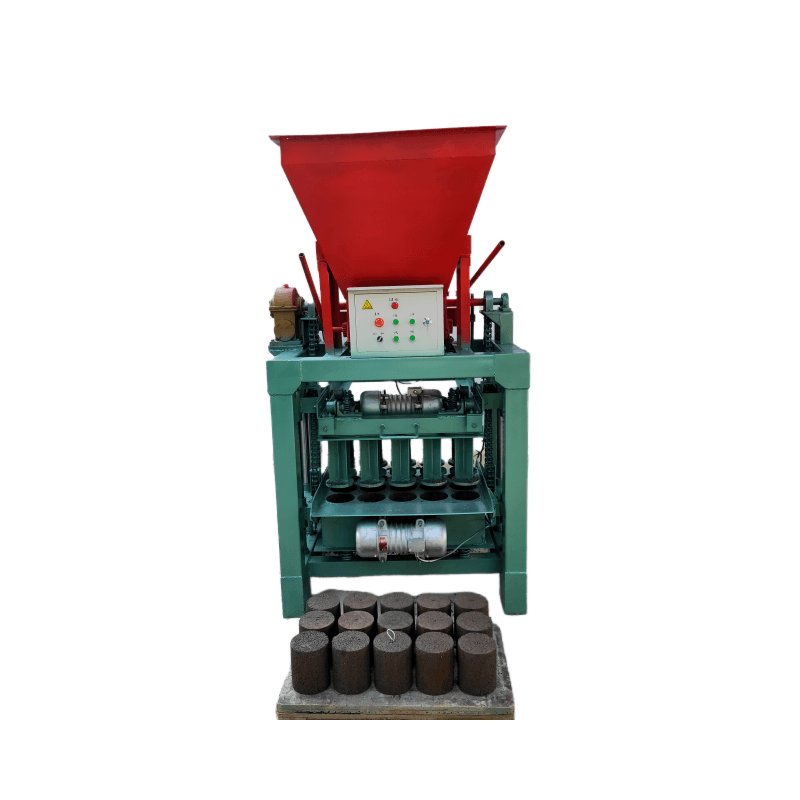 Customized mold production Cylindrical counterweight cement block.4-35B Block press molding brick making machine with hopper.