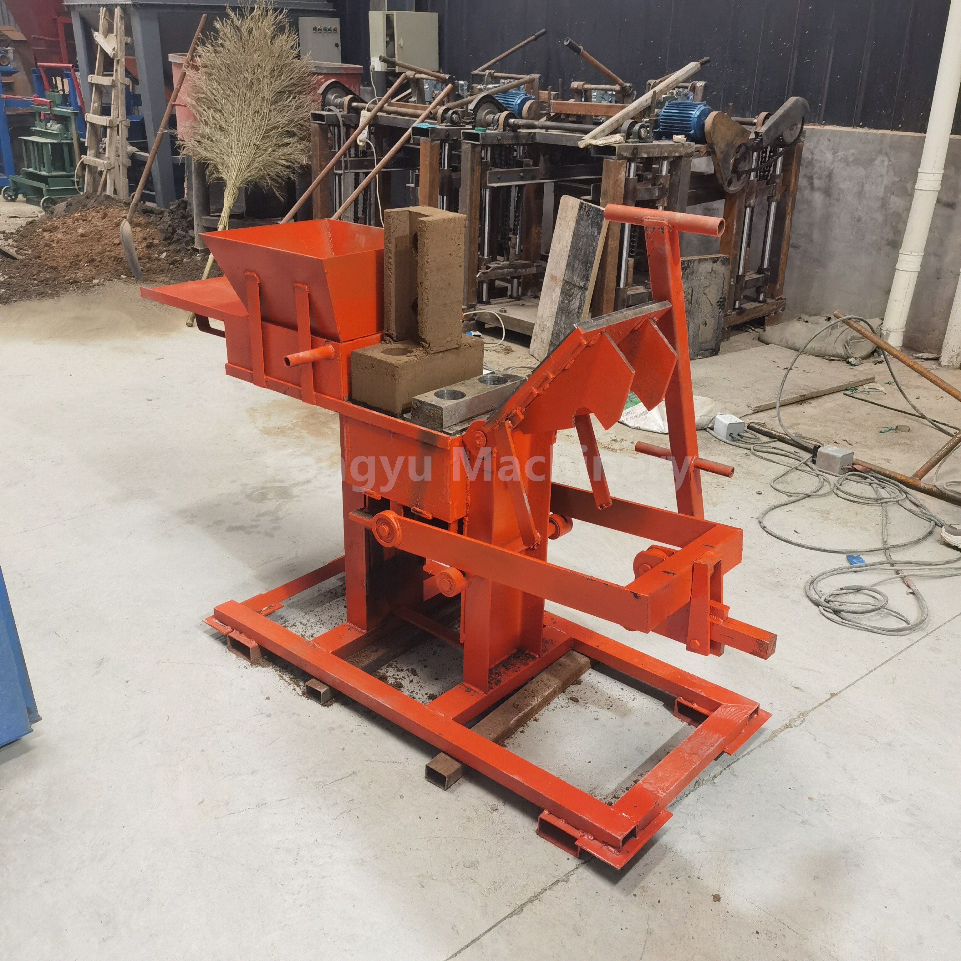 Diesel Engine Clay Hollow Brick Making Machine and Manual clay interlocking block making machine