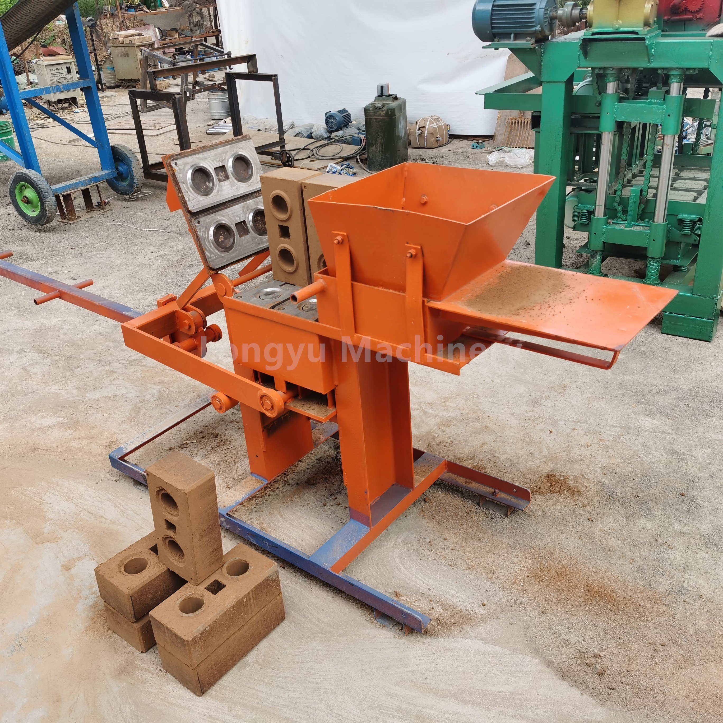 Diesel Engine Clay Hollow Brick Making Machine and Manual clay interlocking block making machine