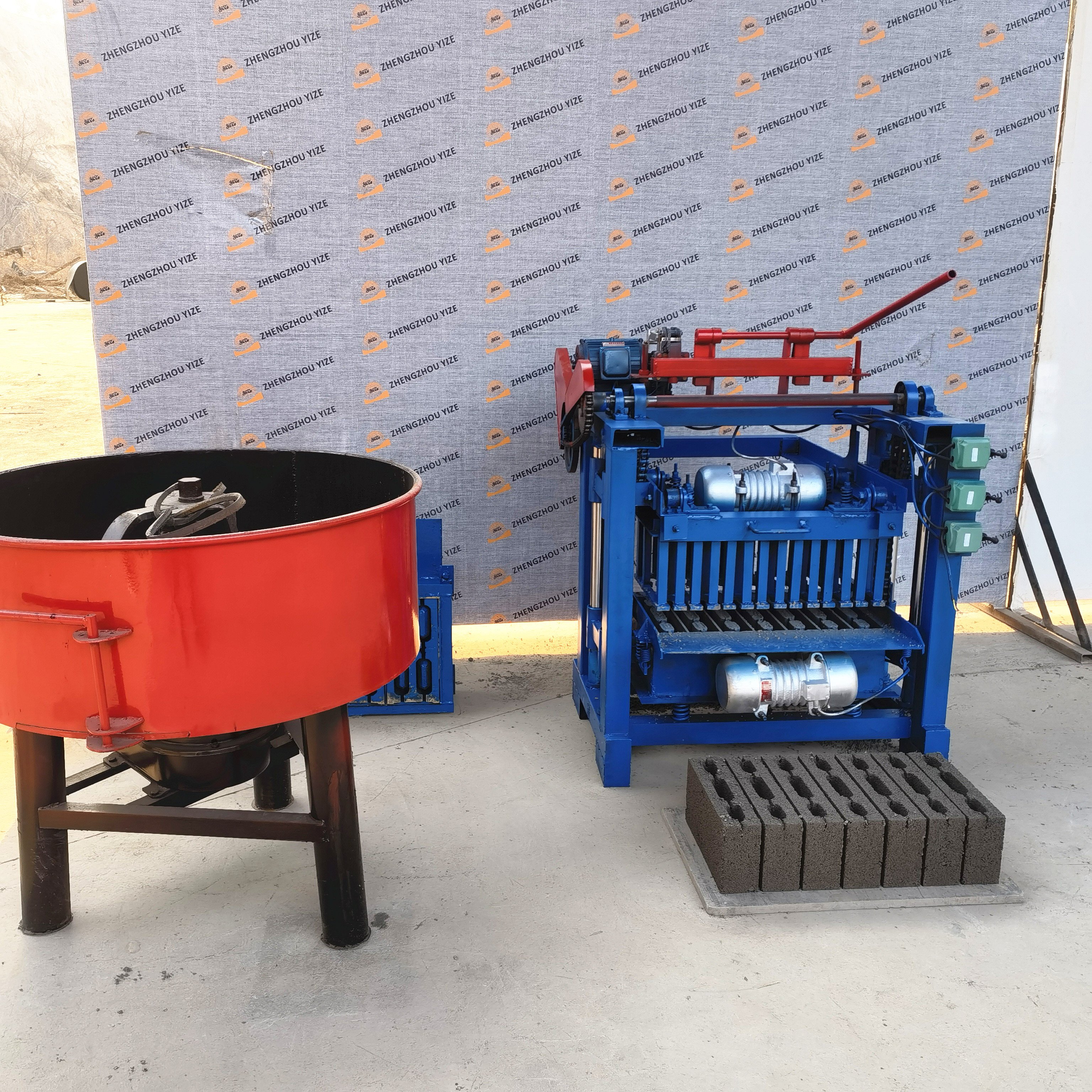 diesel engine concrete block cement hollow brick maker machine concrete brick making machinery in papua new guinea
