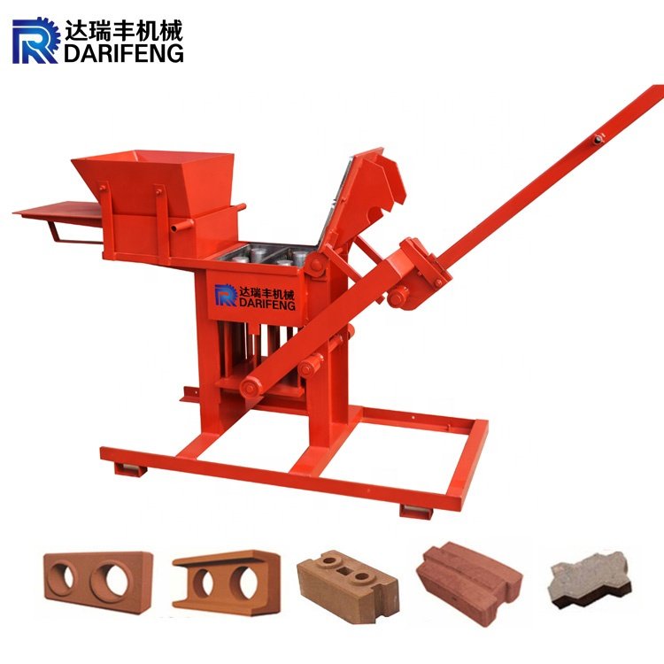 Small soil clay manual hand press brick making machine QMR2-40 manual interlocking brick machine