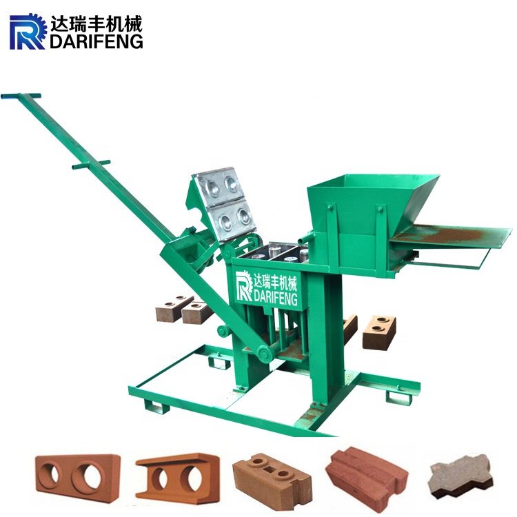 Small soil clay manual hand press brick making machine QMR2-40 manual interlocking brick machine