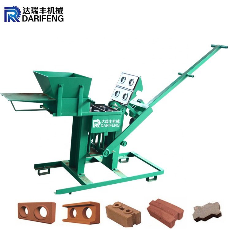 Small soil clay manual hand press brick making machine QMR2-40 manual interlocking brick machine