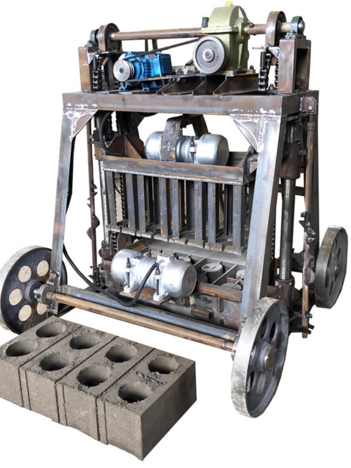 Small Machine Manual Pressing Concrete Hollow Block Brick Mold Making Machines Cinder Block Machine