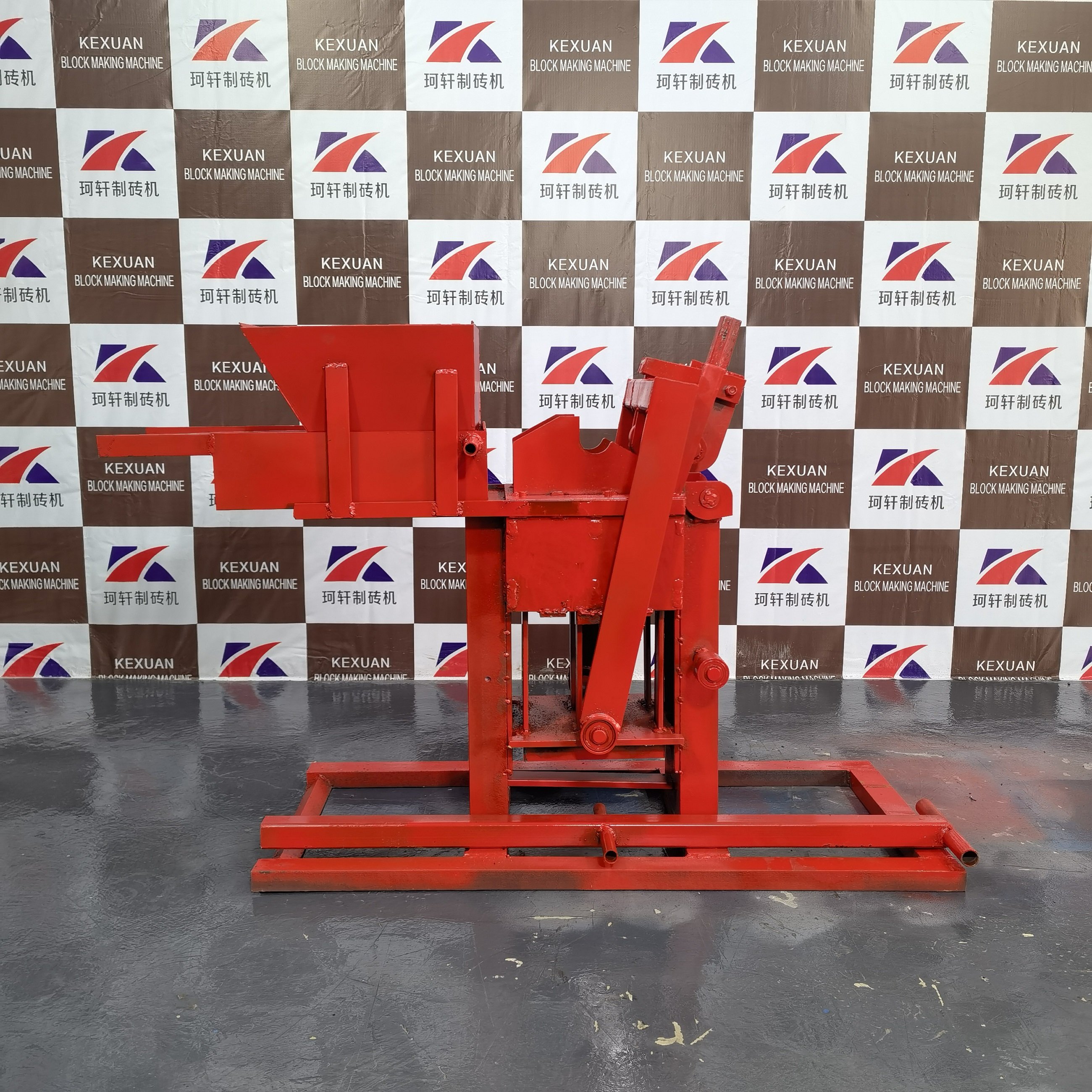 Small manual interlocking hollow solid red clay mud clay brick block machine 300-150-100mm