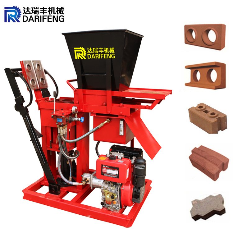 DF2-25 Eco brava clay interlocking brick machinery semi automatic soil brick making machine price for small business