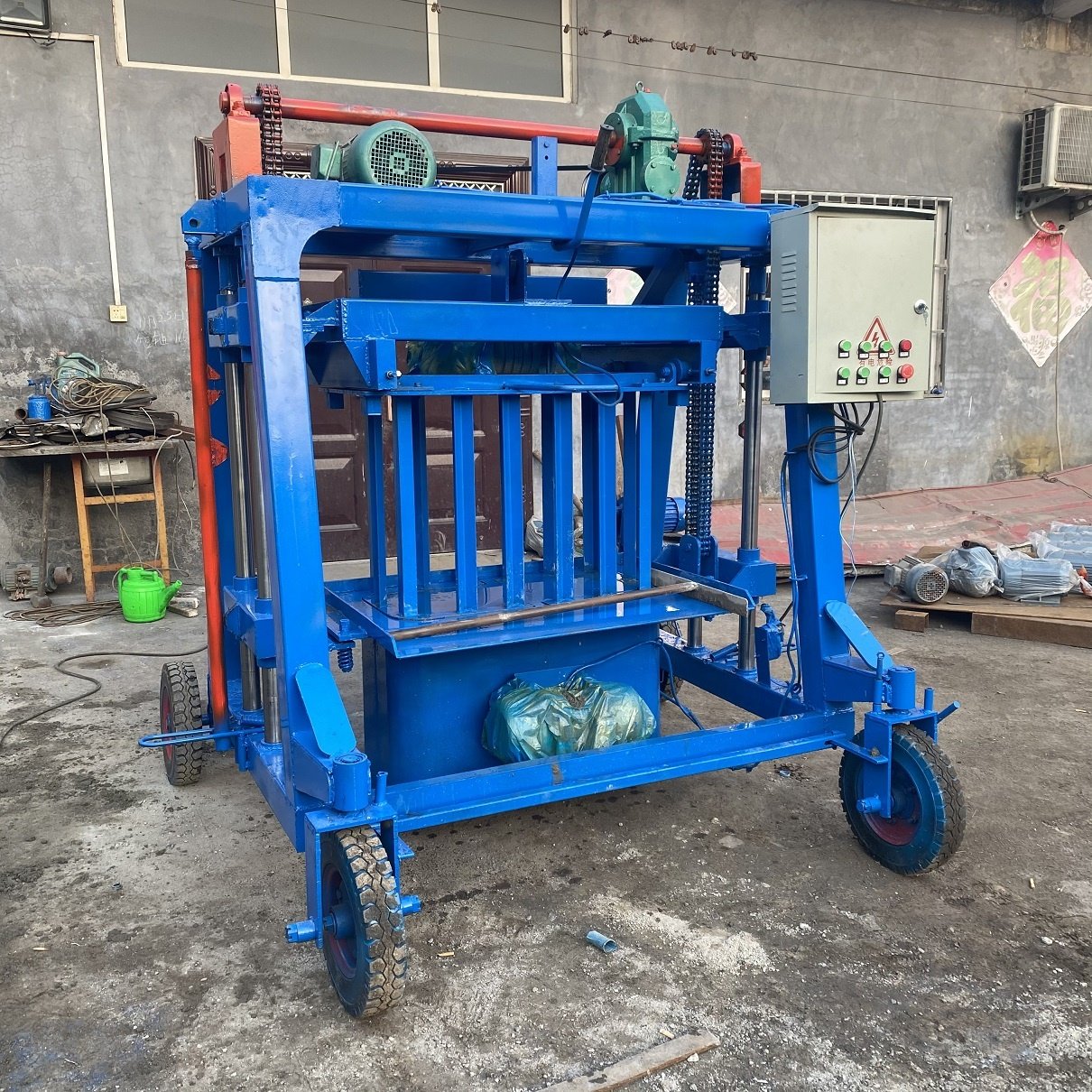low price mobile manual concrete block making machine for sale soil brick making machine