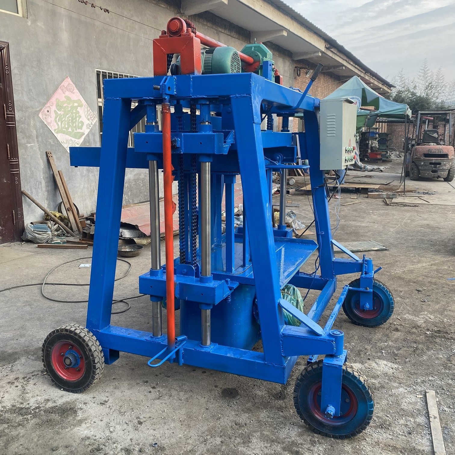 low price mobile manual concrete block making machine for sale soil brick making machine