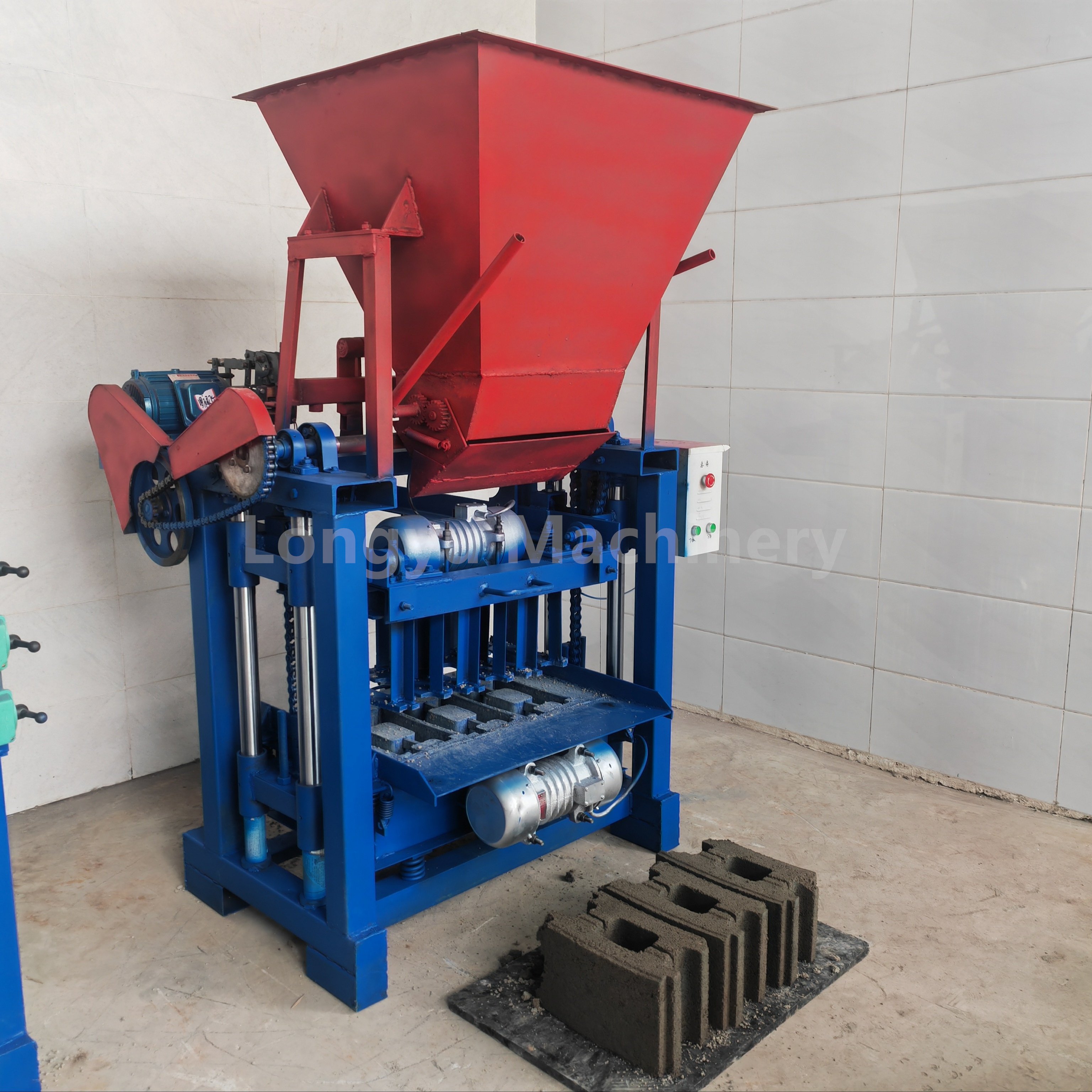 Make money at home small investment big return money making machine small semi-automatic cement concrete brick making machine