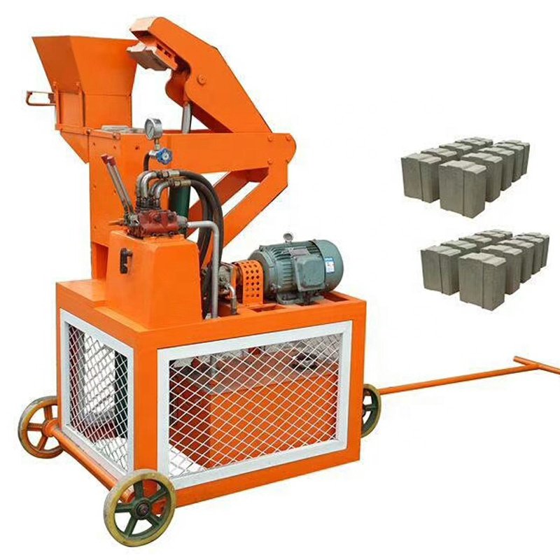 LONTA LT1-20 Small movable interlock hollow paver mould red wall compressed soil earth mud clay brick block making machine