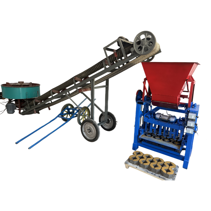 Best selling export semi-automatic cement brick making machine production line. Firing free hollow brick block moulding machine.