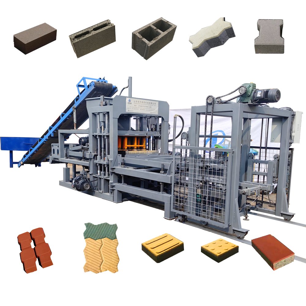 QT4-15C full automatic hydraulic hollow concrete block making machine paver interlock brick making machine to manufacture blocks