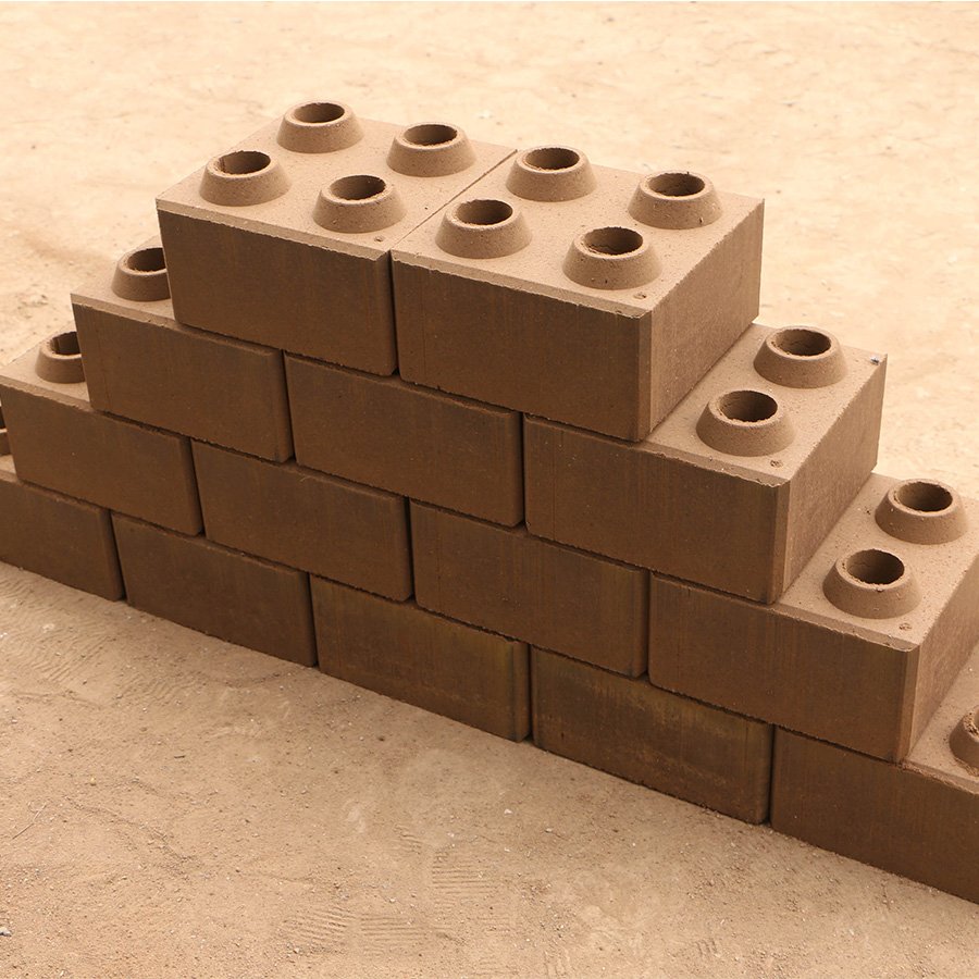 Automated hydraulic press clay mud interlocking block bricks making machine