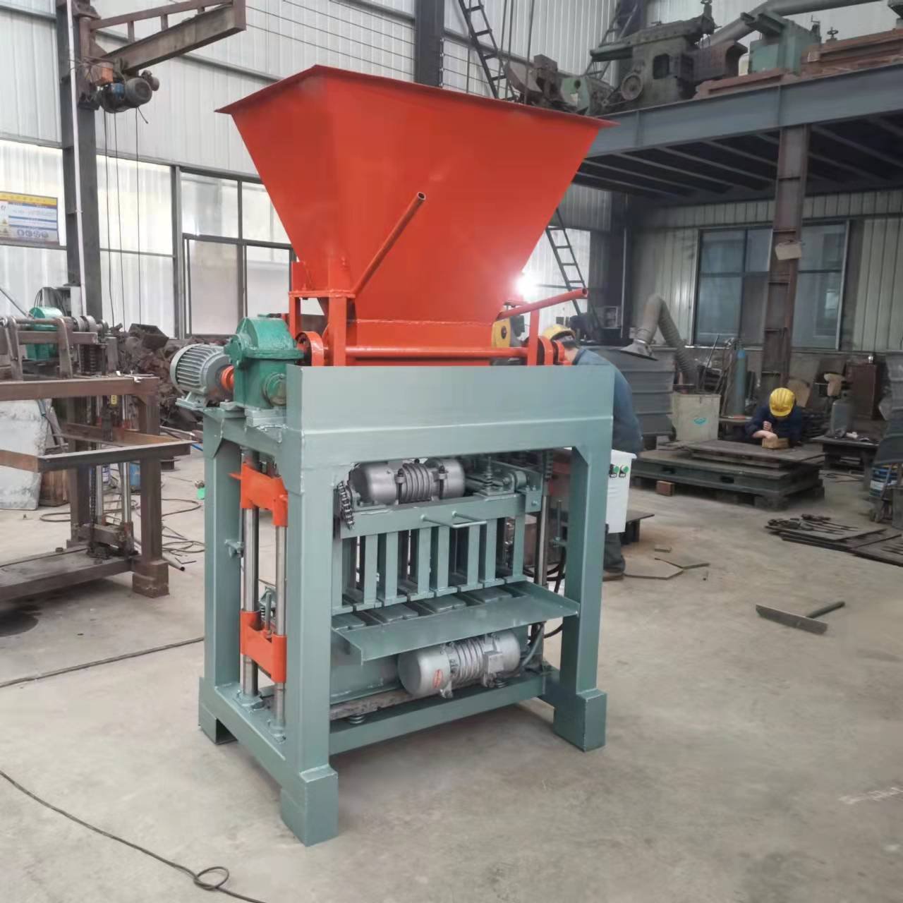 Semi Automatic Hollow Concrete Paving Block Making Moulding Machine Maker Price Manual Egg Laying Cement Brick Making Machinery