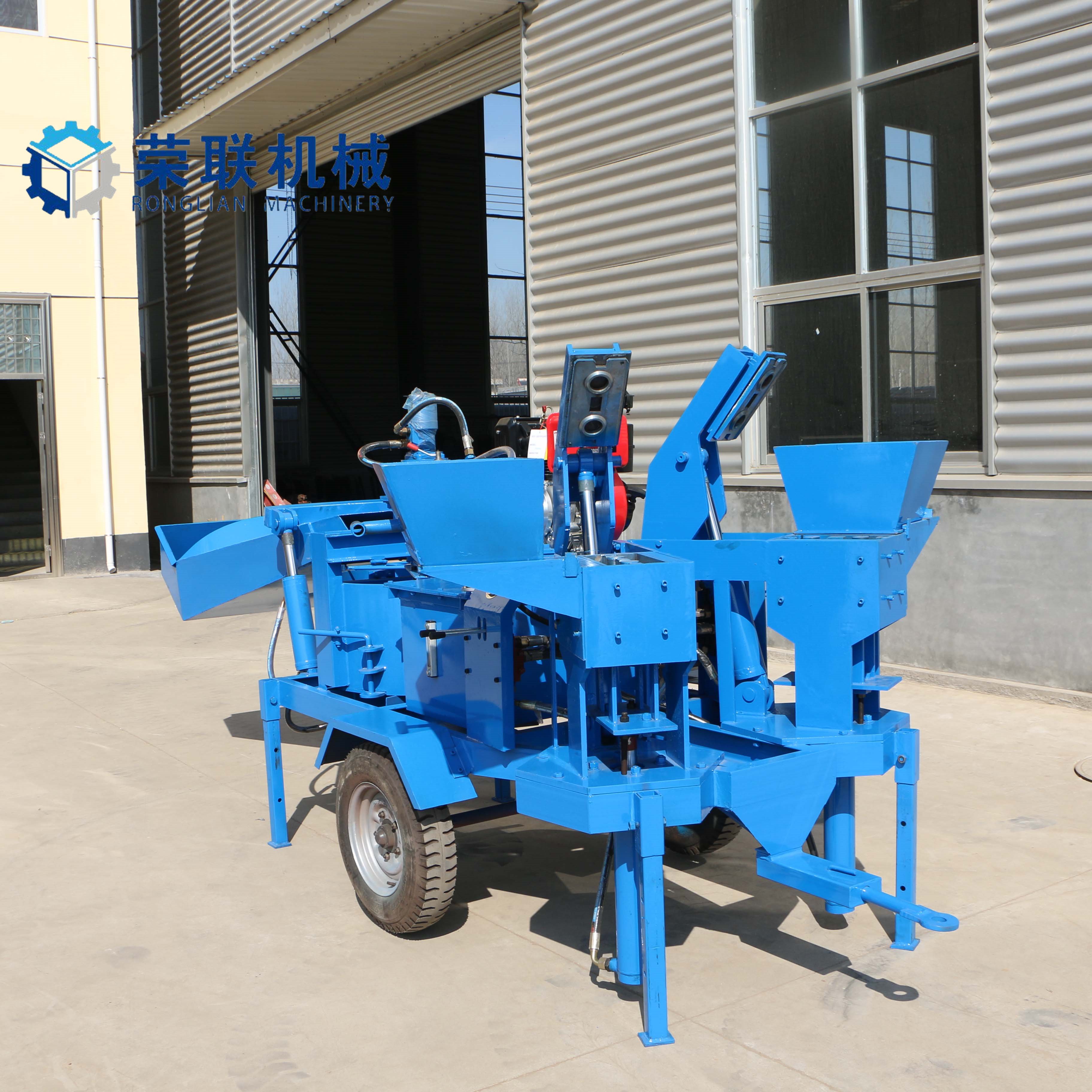 M7mi Twin with Mixer Diesel Engine Movable Clay Solid Brick Making Machine