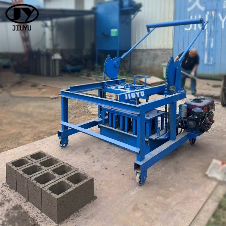 JIUYU Egg laying Hollow Block Machine Factory Convenient Diesel engine Mobile Block Making Machine