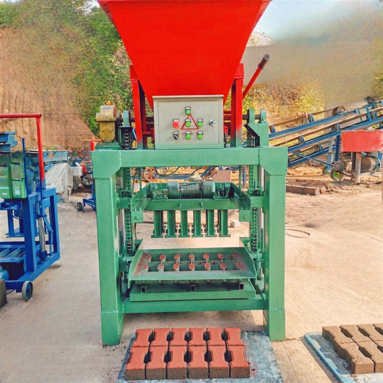 4-35B Semi-automatic block making machine with hopper hollow solid brick making machine