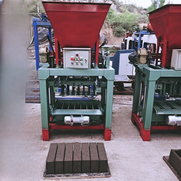 4-35B Semi-automatic block making machine with hopper hollow solid brick making machine