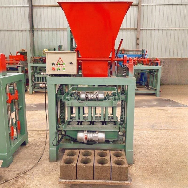4-35B Semi-automatic block making machine with hopper hollow solid brick making machine