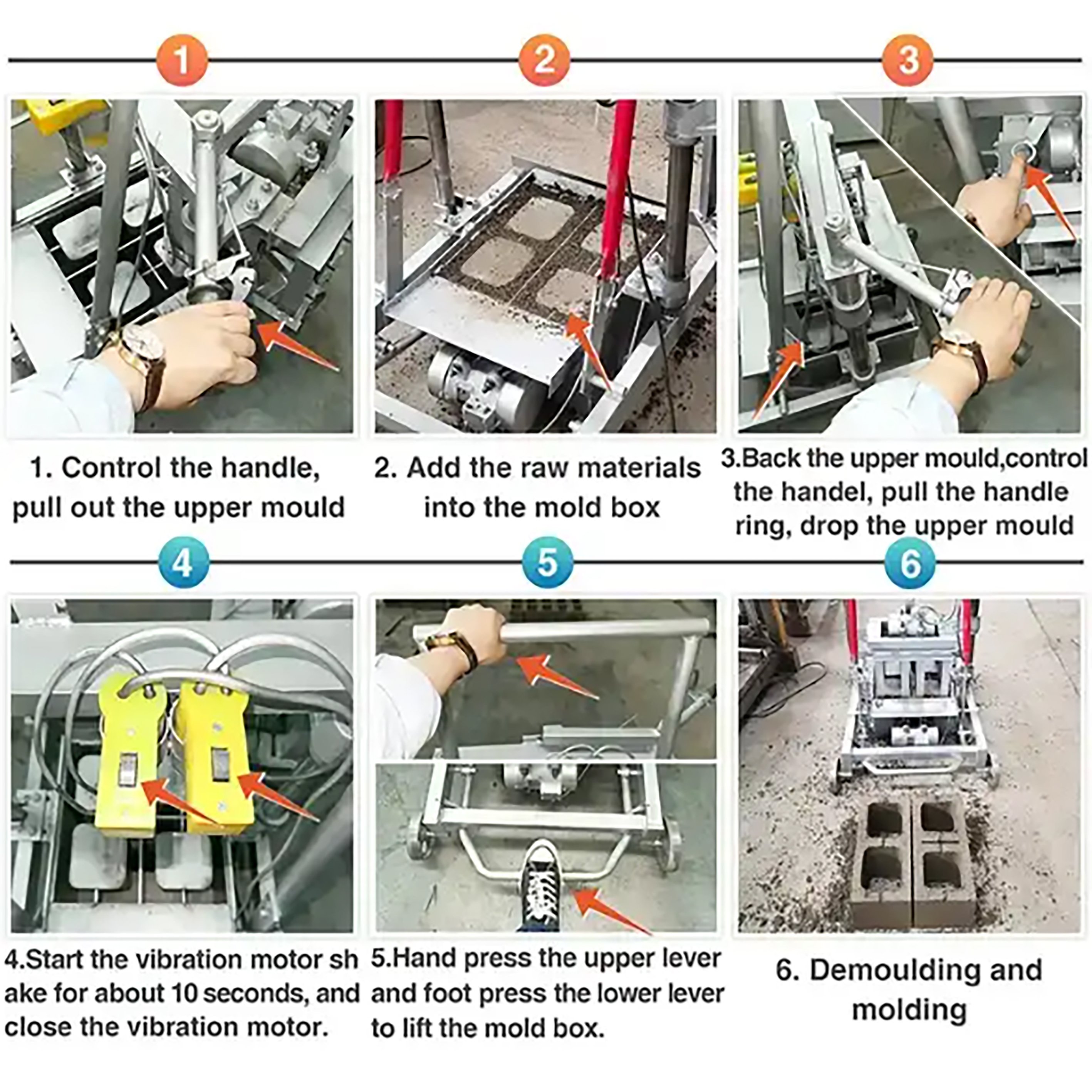 Small manual concrete cement block brick making machine for sale in Indonesia