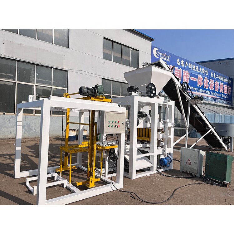QT4 - 24 industry Semi-automatic concrete cement hollow block brick making machinery moulding block machine