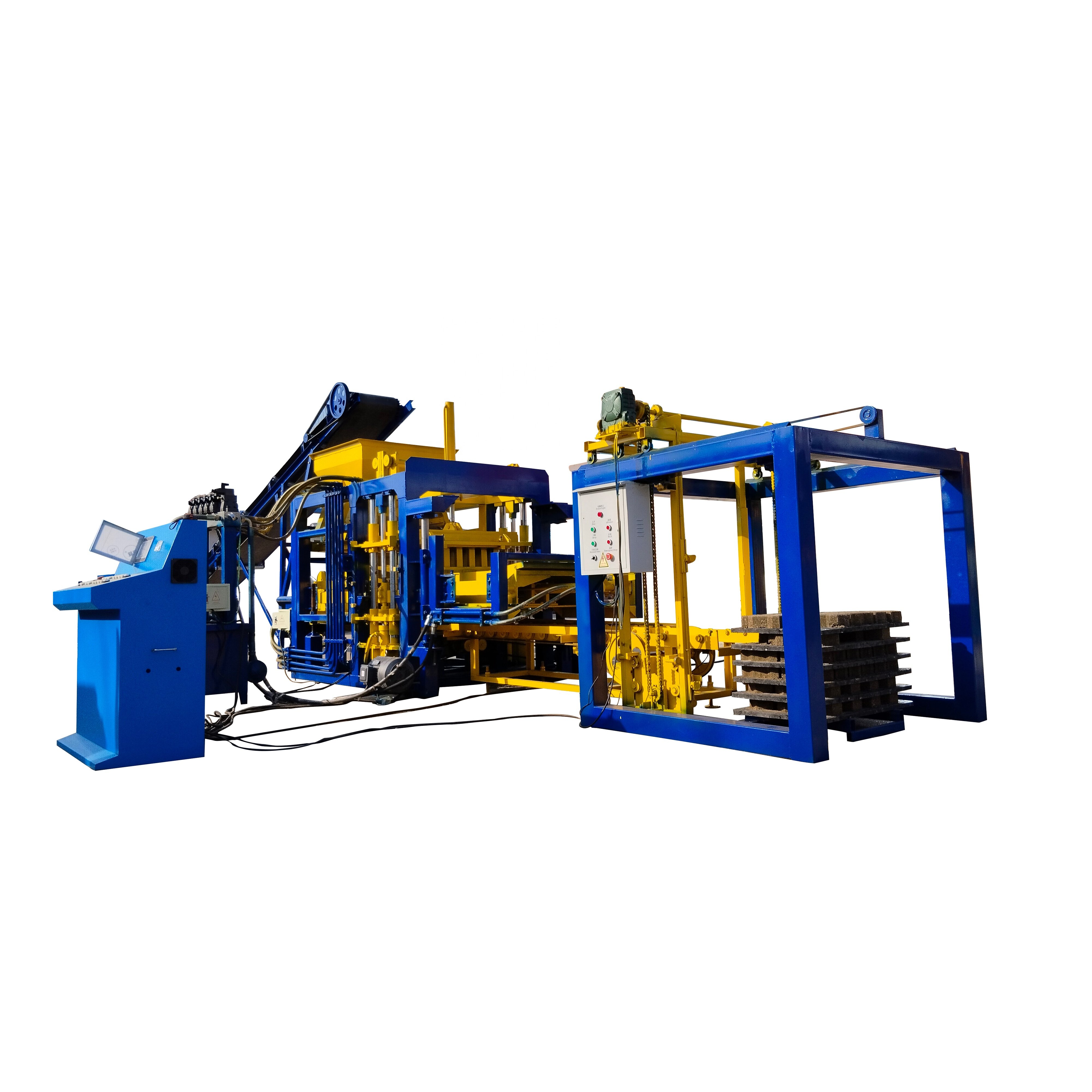 Qt4-15B PLC full-automatic cabro-block and paver block making machine with good quality