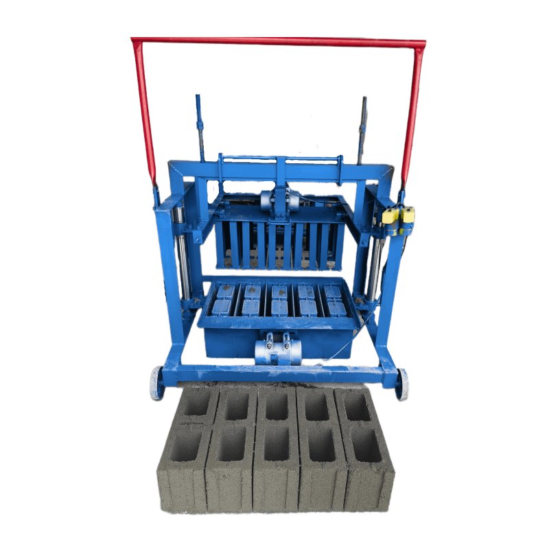 KX2-45 small manual concrete block brick machine, producing 400-120-200mm long, wide and high three-hole hollow bricks