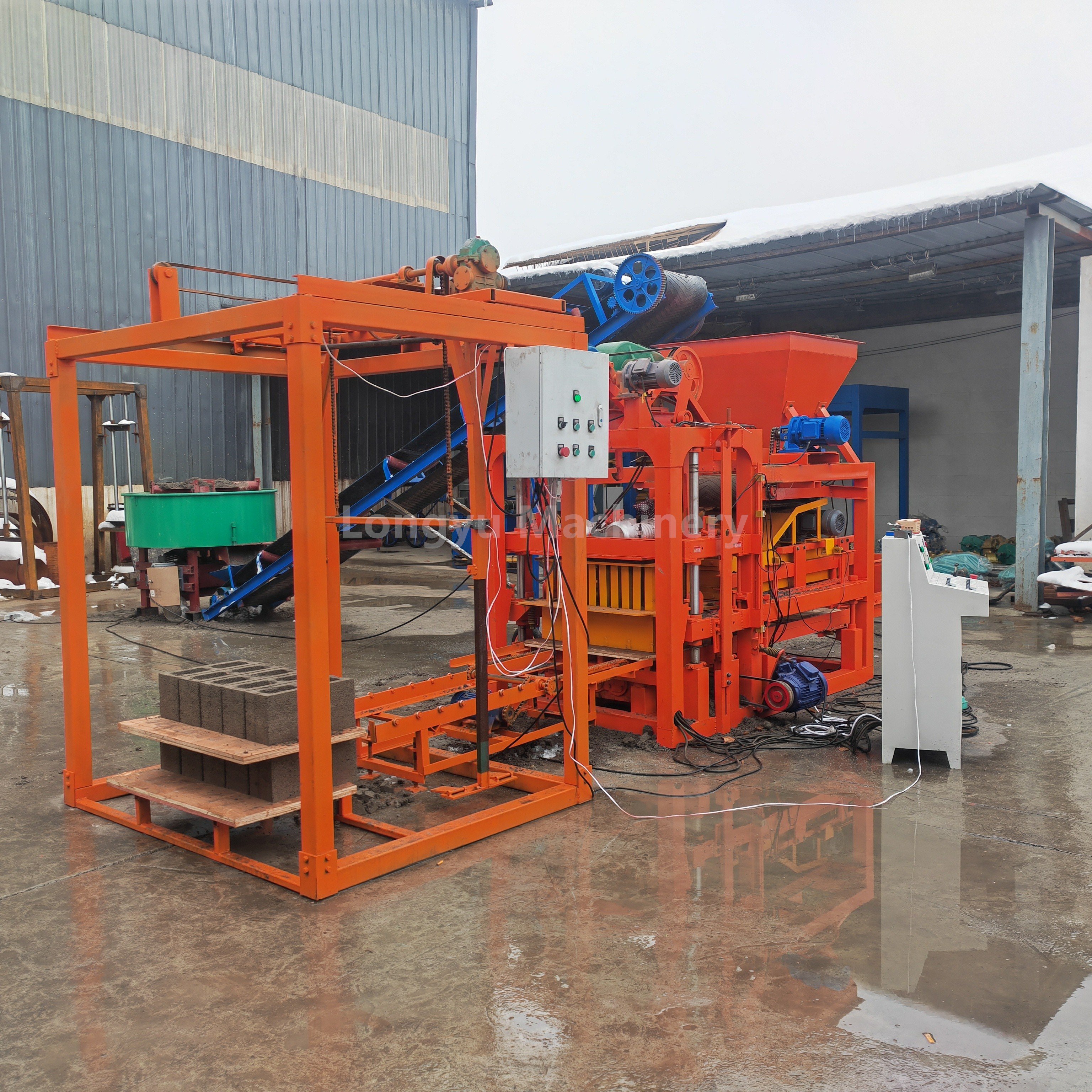 Longyu High efficient brick making machine automatic concrete brick making machine paving block making machine