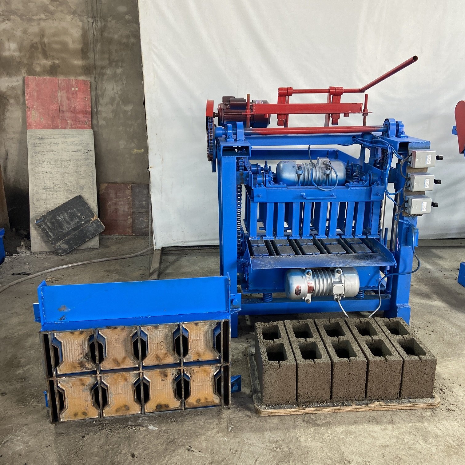 Manual Clay Interlocking Brick Making Machine Hollow Block Cement Concrete Block Machinery