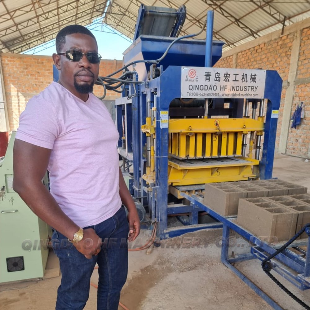 Long service time HF brand QT4-16 Concrete Brick Making Machinery for small business ideas