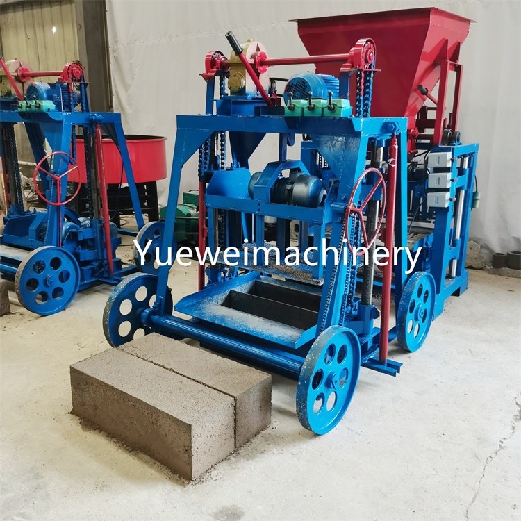 Popular high output 380V electric large wheel mobile interlocking vibration cement block brick machine factory direct sales