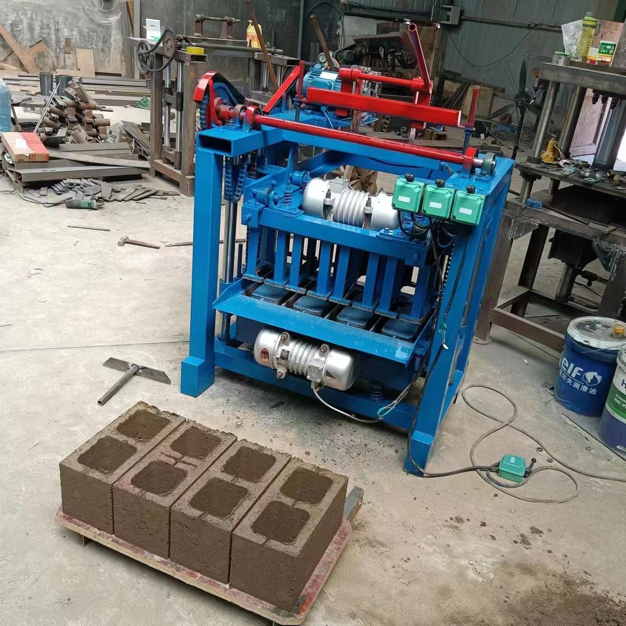 Semi-Automatic Cement Block Making Machine Manual Interlocking Brick Machine Brick Laying Machine Price